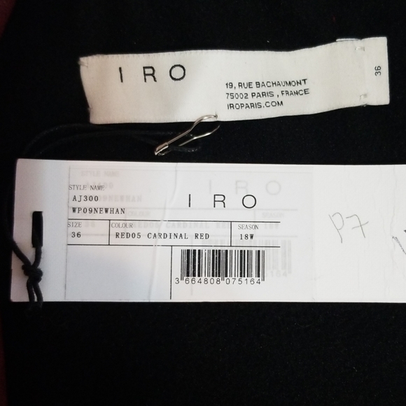 IRO Newhan Leather Jacket in Cardinal Red 36/ US 4 - Picture 7 of 8